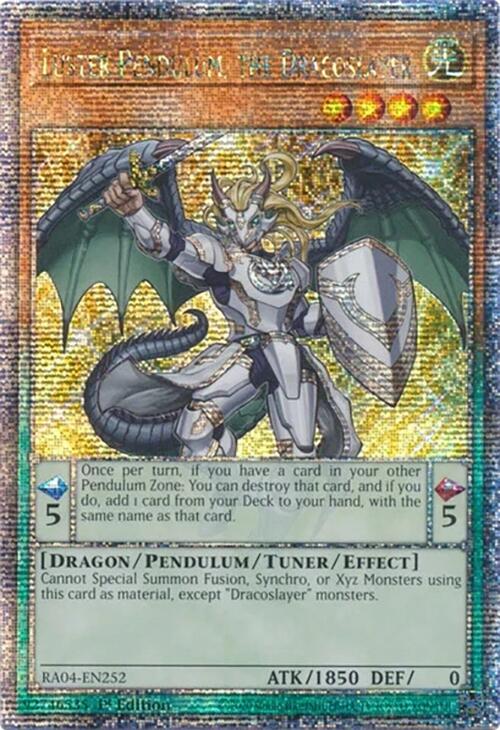 Luster Pendulum, the Dracoslayer [RA04-EN252] Quarter Century Secret Rare | The Time Vault CA