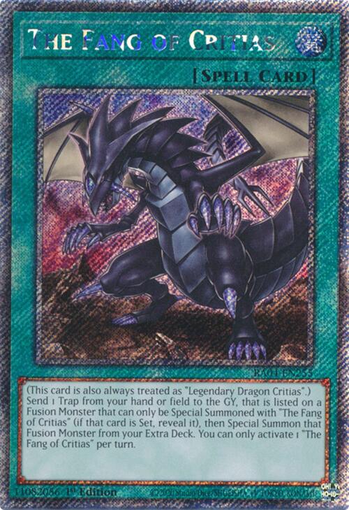 The Fang of Critias [RA04-EN255] Platinum Secret Rare | The Time Vault CA