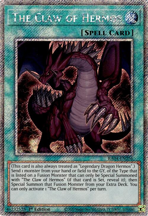 The Claw of Hermos [RA04-EN256] Platinum Secret Rare | The Time Vault CA