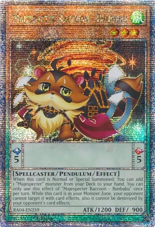 Majespecter Raccoon - Bunbuku [RA04-EN259] Quarter Century Secret Rare | The Time Vault CA