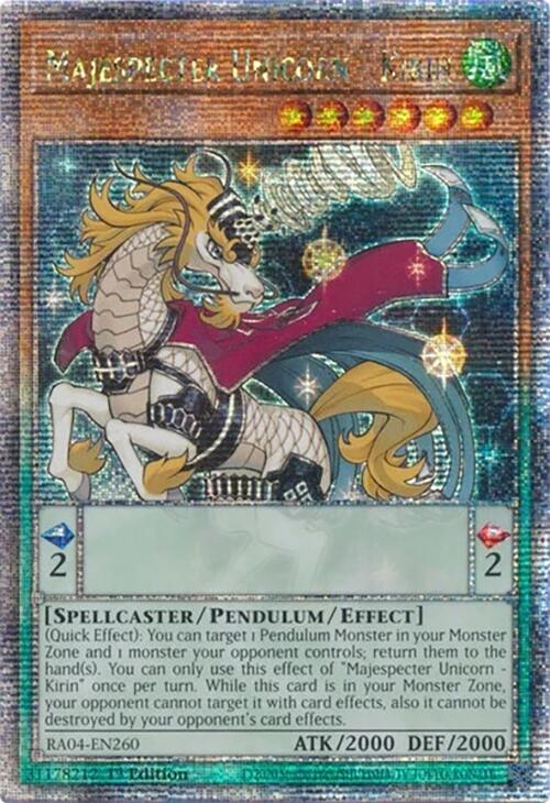 Majespecter Unicorn - Kirin [RA04-EN260] Quarter Century Secret Rare | The Time Vault CA