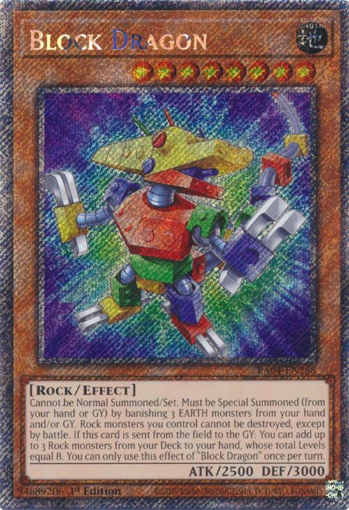 Block Dragon [RA04-EN268] Platinum Secret Rare | The Time Vault CA