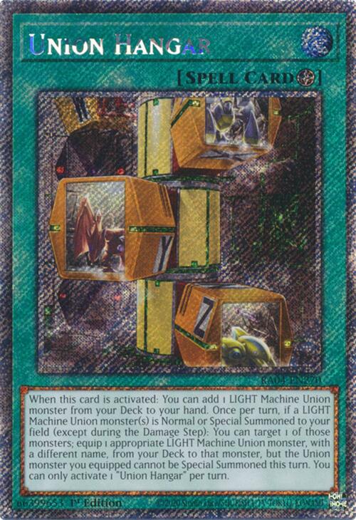 Union Hangar [RA04-EN270] Platinum Secret Rare | The Time Vault CA