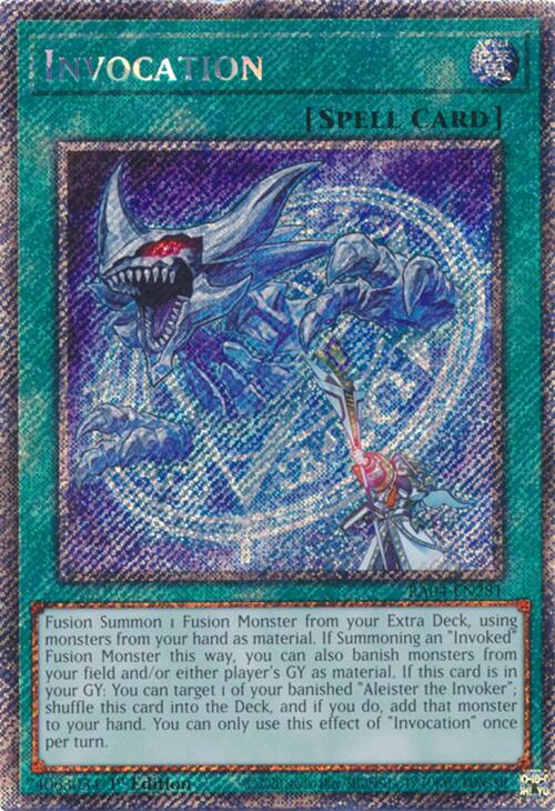 Invocation [RA04-EN281] Platinum Secret Rare | The Time Vault CA