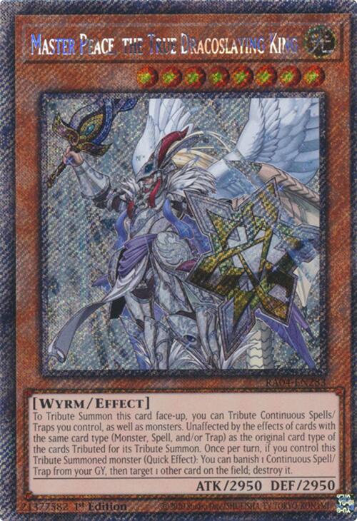 Master Peace, the True Dracoslaying King [RA04-EN283] Platinum Secret Rare | The Time Vault CA