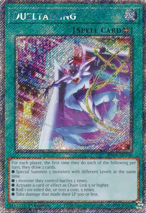 Dueltaining [RA04-EN286] Platinum Secret Rare | The Time Vault CA