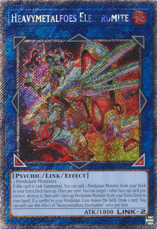 Heavymetalfoes Electrumite [RA04-EN292] Platinum Secret Rare | The Time Vault CA