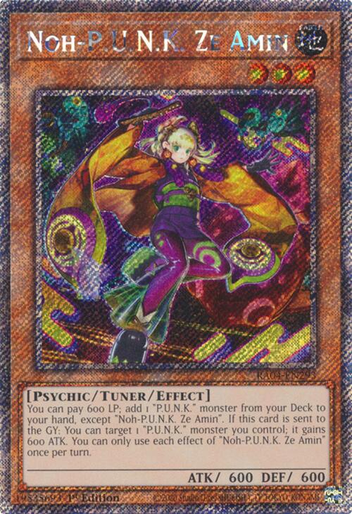 Noh-P.U.N.K. Ze Amin [RA04-EN293] Platinum Secret Rare | The Time Vault CA