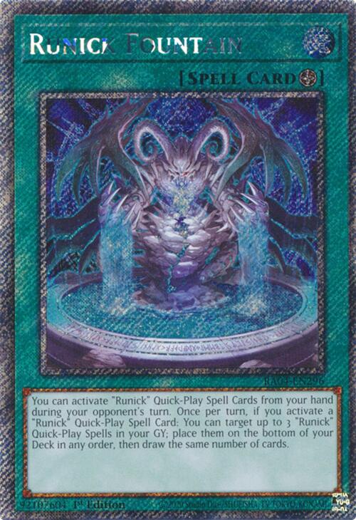 Runick Fountain [RA04-EN296] Platinum Secret Rare | The Time Vault CA