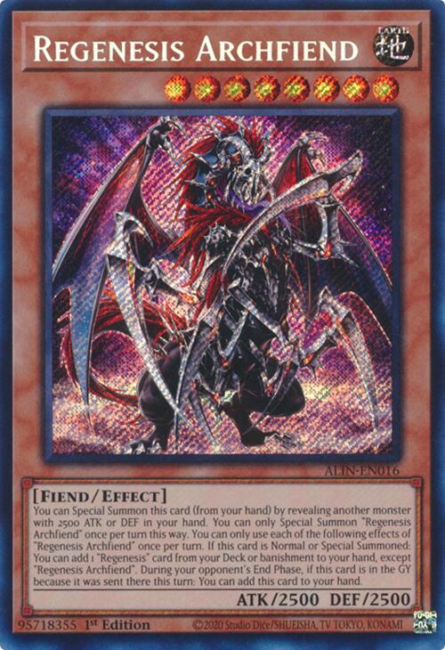 Regenesis Archfiend [ALIN-EN016] Secret Rare | The Time Vault CA