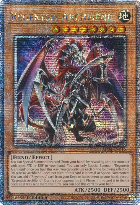 Regenesis Archfiend [ALIN-EN016] Quarter Century Secret Rare | The Time Vault CA