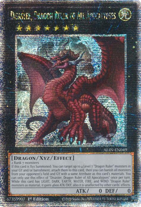 Disaster, Dragon Ruler of All Apocalypses [ALIN-EN049] Quarter Century Secret Rare | The Time Vault CA