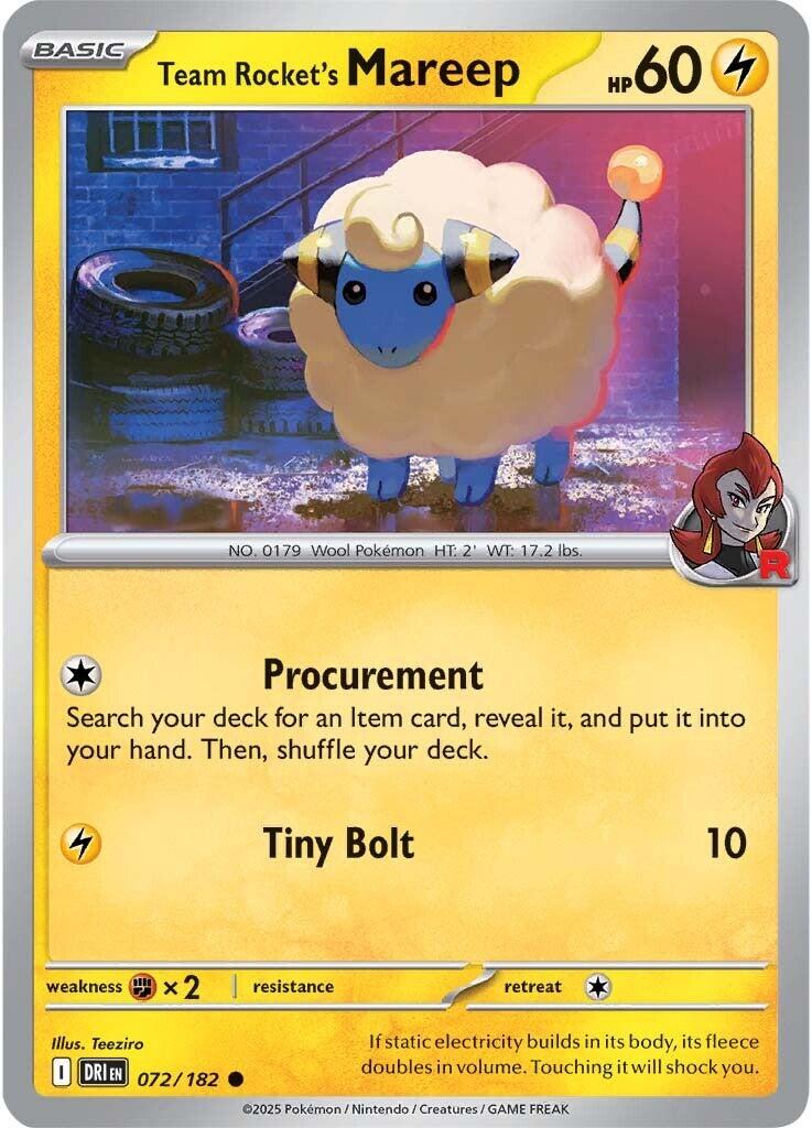 Team Rocket's Mareep (072/182) [Scarlet & Violet: Destined Rivals] | The Time Vault CA