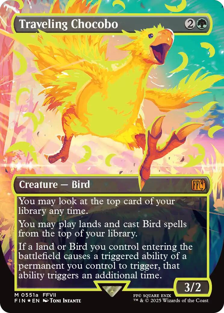 Traveling Chocobo (Borderless) (Neon Ink Yellow) [FINAL FANTASY] | The Time Vault CA