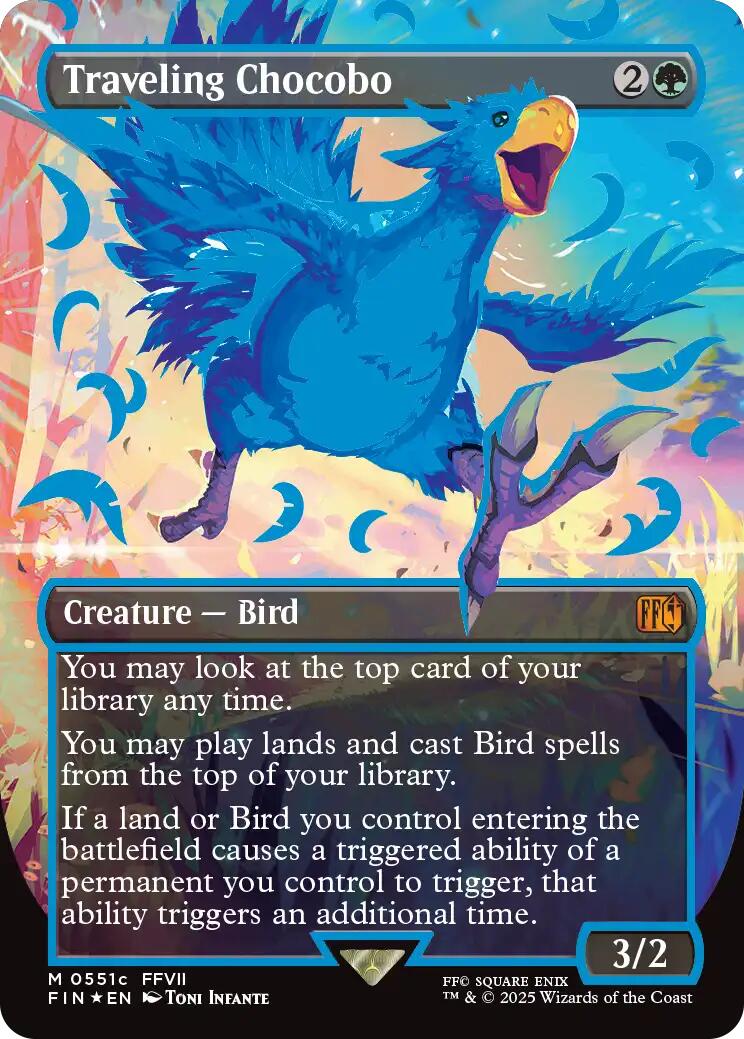 Traveling Chocobo (Borderless) (Neon Ink Blue) [FINAL FANTASY] | The Time Vault CA