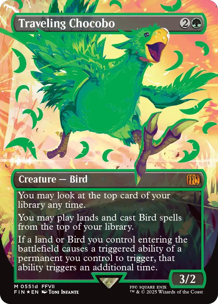 Traveling Chocobo (Borderless) (Neon Ink Green) [FINAL FANTASY] | The Time Vault CA