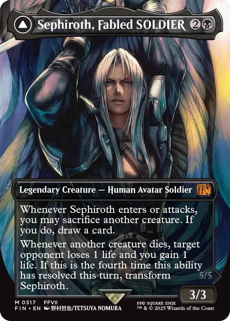 Sephiroth, Fabled SOLDIER // Sephiroth, One-Winged Angel (Borderless) (0317) [FINAL FANTASY] | The Time Vault CA
