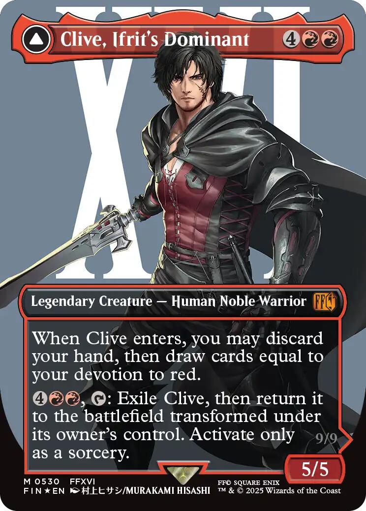 Clive, Ifrit's Dominant // Ifrit, Warden of Inferno (Borderless) (Surge Foil) [FINAL FANTASY] | The Time Vault CA