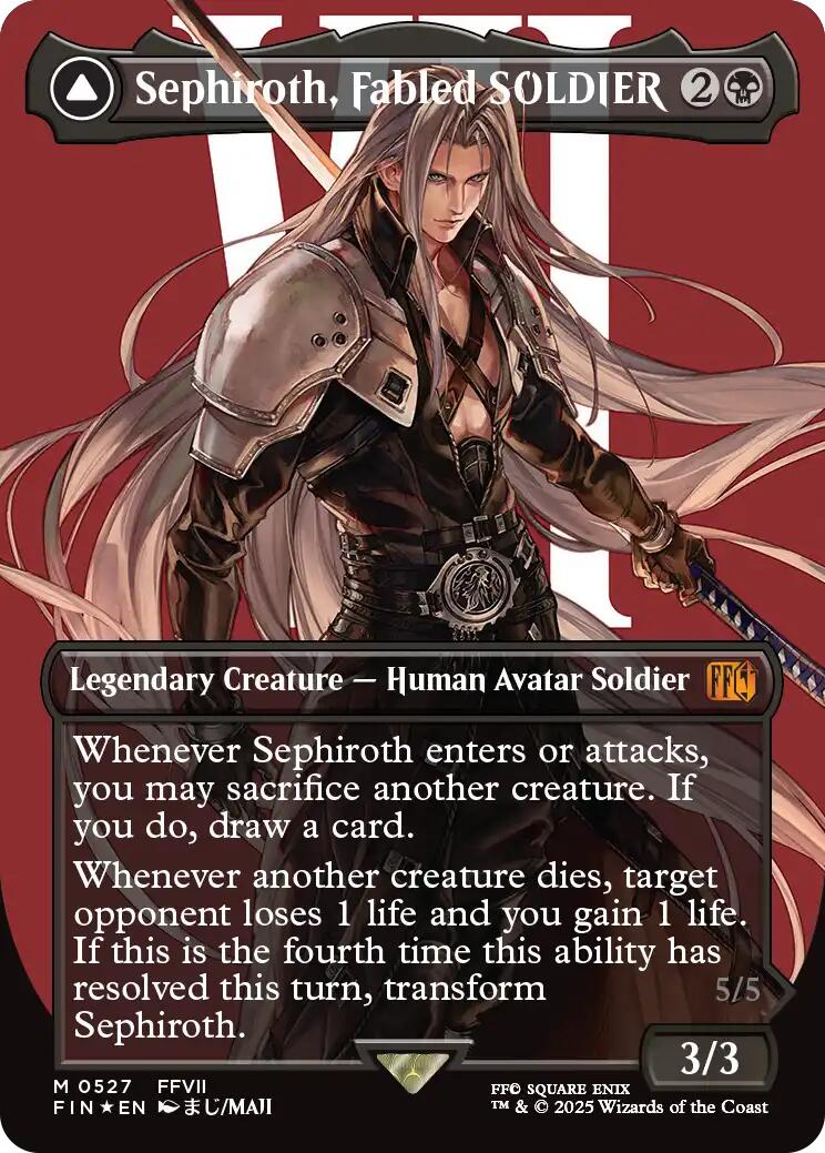 Sephiroth, Fabled SOLDIER // Sephiroth, One-Winged Angel (Borderless) (Surge Foil) [FINAL FANTASY] | The Time Vault CA