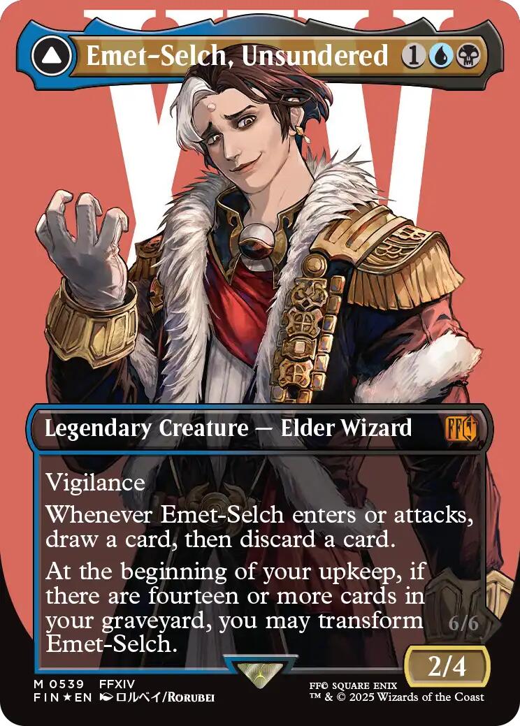 Emet-Selch, Unsundered // Hades, Sorcerer of Eld (Borderless) (Surge Foil) [FINAL FANTASY] | The Time Vault CA