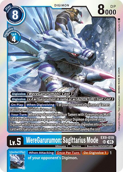 WereGarurumon: Sagittarius Mode [EX9-019] [Versus Monsters] | The Time Vault CA