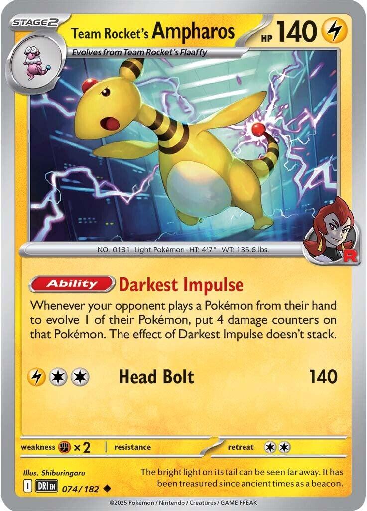 Team Rocket's Ampharos (074/182) [Scarlet & Violet: Destined Rivals] | The Time Vault CA
