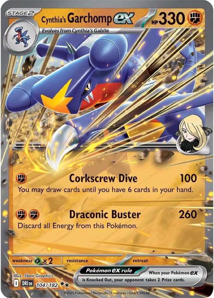 Cynthia's Garchomp ex (104/182) [Scarlet & Violet: Destined Rivals] | The Time Vault CA
