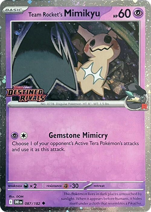 Team Rocket's Mimikyu (087/182) (Destined Rivals Stamp) [Scarlet & Violet: Destined Rivals] | The Time Vault CA