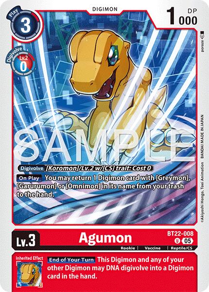 Agumon [BT22-008] [Cyber Eden] | The Time Vault CA