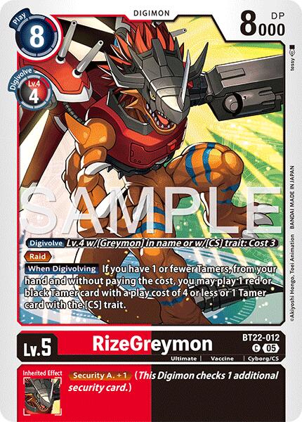 RizeGreymon [BT22-012] [Cyber Eden] | The Time Vault CA