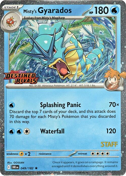 Misty's Gyarados (049/182) (Prerelease Staff) [Scarlet & Violet: Destined Rivals] | The Time Vault CA