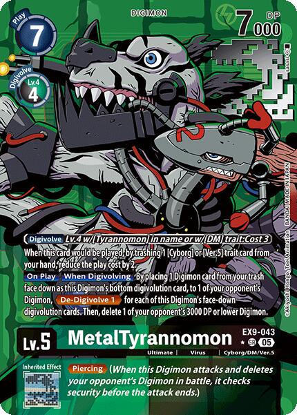 MetalTyrannomon [EX9-043] (Alternate Art) [Versus Monsters] | The Time Vault CA