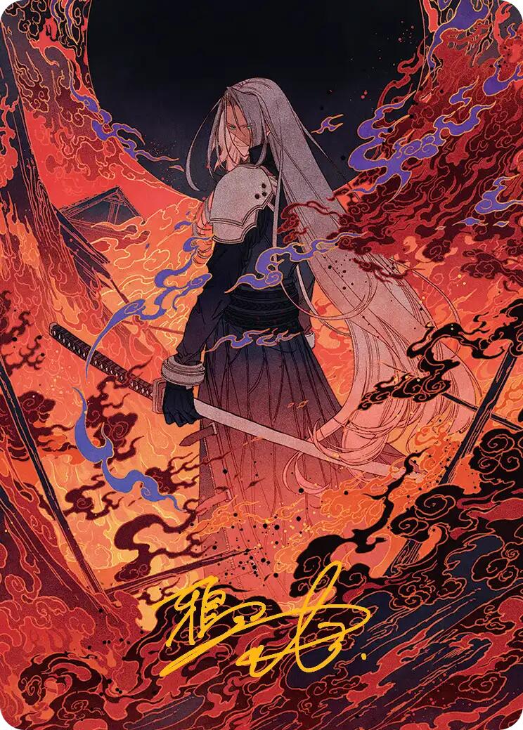 Nibelheim Aflame Art Card (Gold-Stamped Signature) [FINAL FANTASY Art Series] | The Time Vault CA
