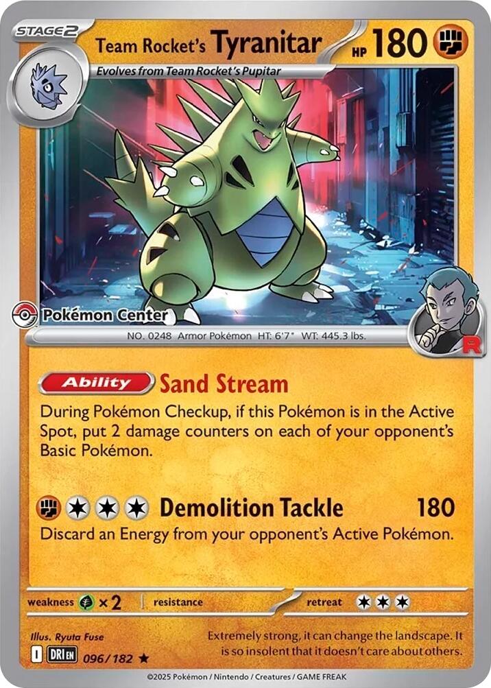 Team Rocket's Tyranitar (096/182) (Pokemon Center Exclusive) [Miscellaneous Cards] | The Time Vault CA