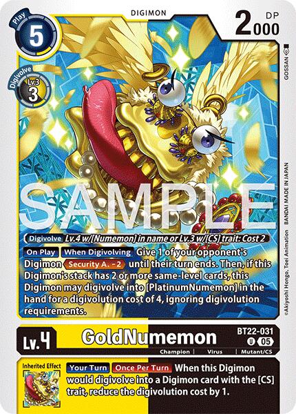GoldNumemon [BT22-031] [Cyber Eden] | The Time Vault CA