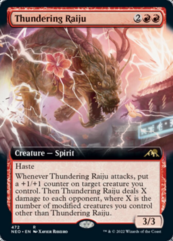 Thundering Raiju (Extended Art) [Kamigawa: Neon Dynasty] | The Time Vault CA