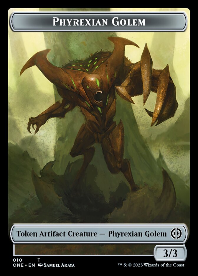 Rebel // Phyrexian Golem Double-Sided Token [Phyrexia: All Will Be One Tokens] | The Time Vault CA