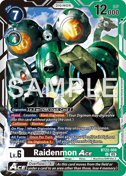 Raidenmon ACE [BT22-066] [Cyber Eden] | The Time Vault CA