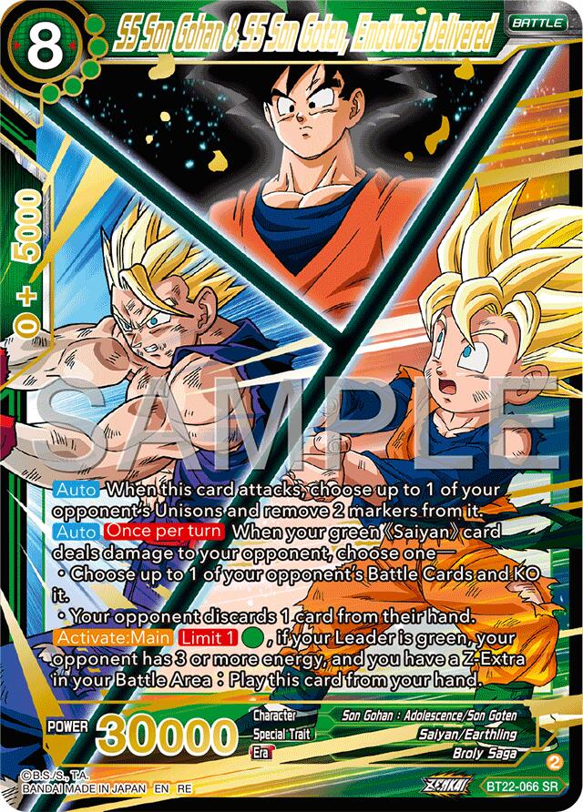 SS Son Gohan & SS Son Goten, Emotions Delivered (Reprint) (BT22-066) [Premium Anniversary Box 2025] | The Time Vault CA