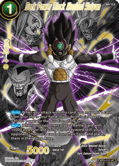 Dark Power Black Masked Saiyan (Alternate Art) (BT5-112) [Special Anniversary Set 2021] | The Time Vault CA