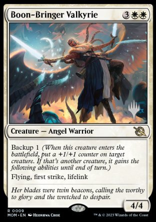 Boon-Bringer Valkyrie (Promo Pack) [March of the Machine Promos] | The Time Vault CA