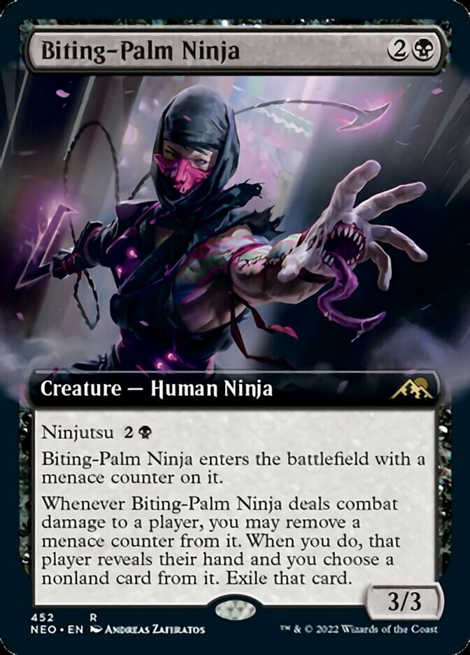 Biting-Palm Ninja (Extended Art) [Kamigawa: Neon Dynasty] | The Time Vault CA