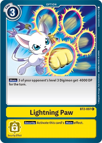 Lightning Paw [BT2-097] (Revision Pack 2021) [Release Special Booster Promos] | The Time Vault CA