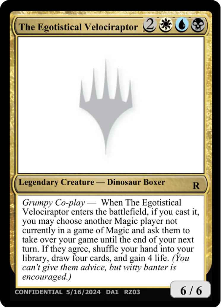 The Egotistical Velociraptor [Mystery Booster 2 Playtest Cards] | The Time Vault CA