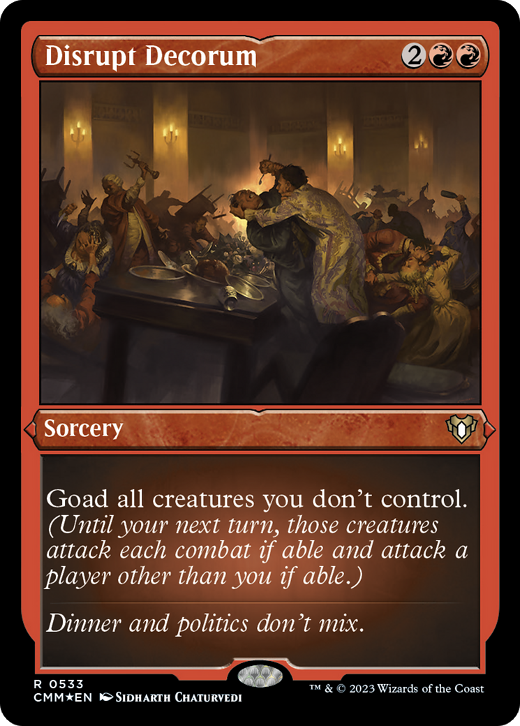 Disrupt Decorum (Foil Etched) [Commander Masters] | The Time Vault CA