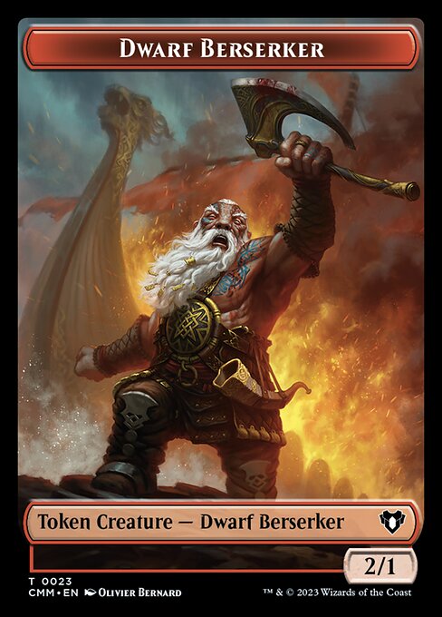 Human Soldier // Dwarf Berserker Double-Sided Token [Commander Masters Tokens] | The Time Vault CA