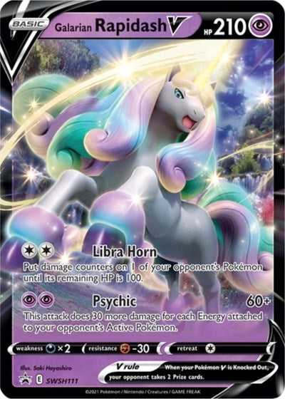 Galarian Rapidash V (SWSH111) (Jumbo Card) [Sword & Shield: Black Star Promos] | The Time Vault CA