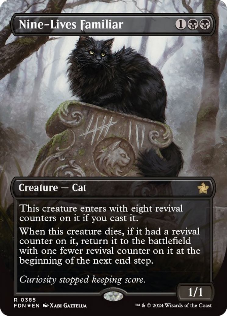 Nine-Lives Familiar (Borderless Mana Foil) [Foundations] | The Time Vault CA