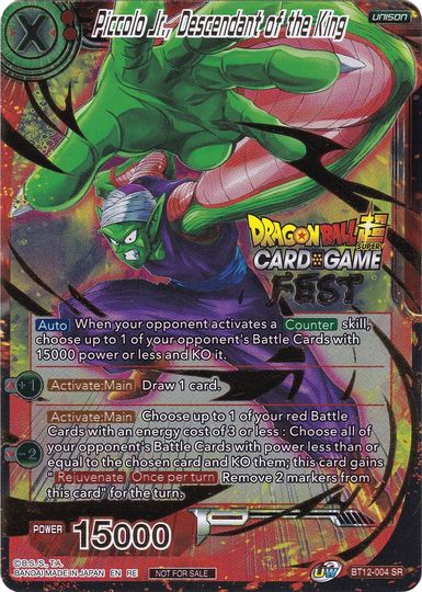 Piccolo Jr., Descendant of the King (Card Game Fest 2022) (BT12-004) [Tournament Promotion Cards] | The Time Vault CA