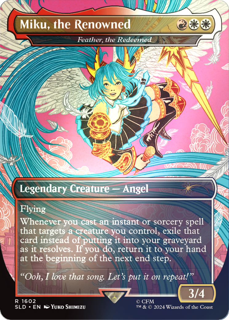 Miku, the Renowned - Feather, the Redeemed (Rainbow Foil) [Secret Lair Drop Series] | The Time Vault CA